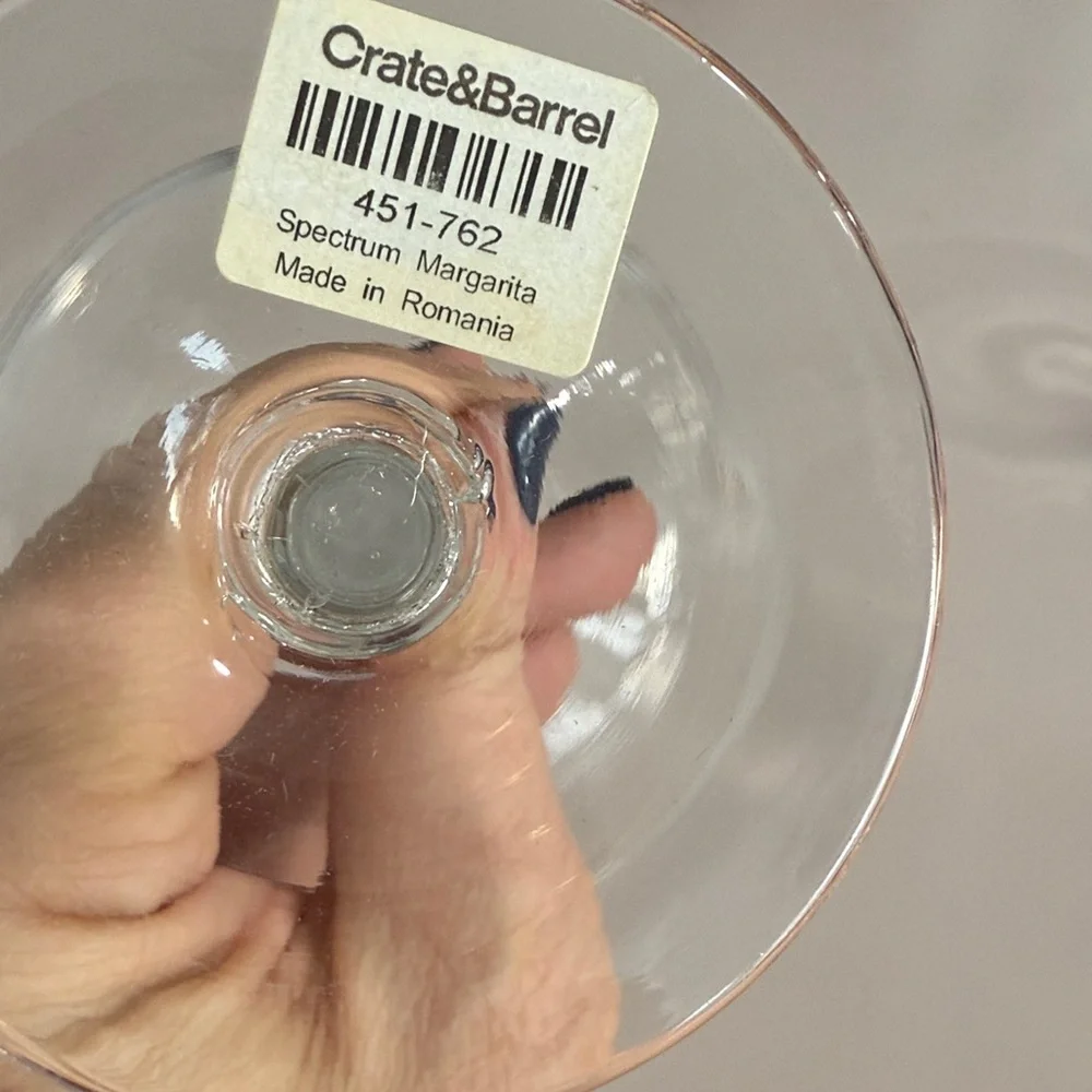 Crate&Barrel Clear Glass Margarita Glass